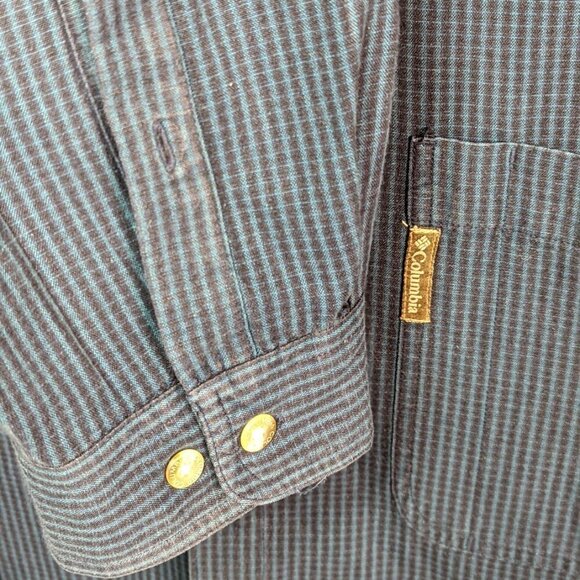 COLUMBIA SPORTSWEAR COMPANY Cotton Button Down Shirt Blue Stripe Size XXL - Picture 7 of 14
